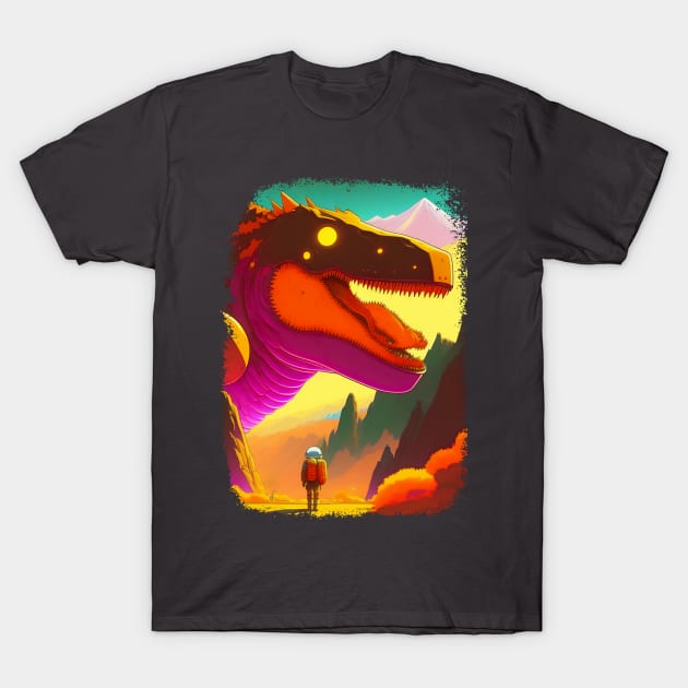 Dinosaurs and astronauts T-Shirt by Mulyadi Walet